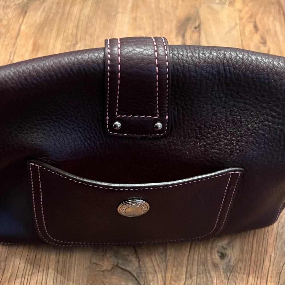 🌸Coach🌸pebble leather bag. Brown and pink stitching - Picture 3 of 16
